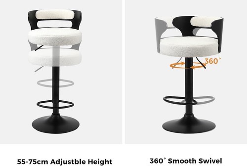 Bar Stools Set of 4 Home Kitchen Barstools with Boucle Fabric Upholstery Seat - Picture 16 of 20