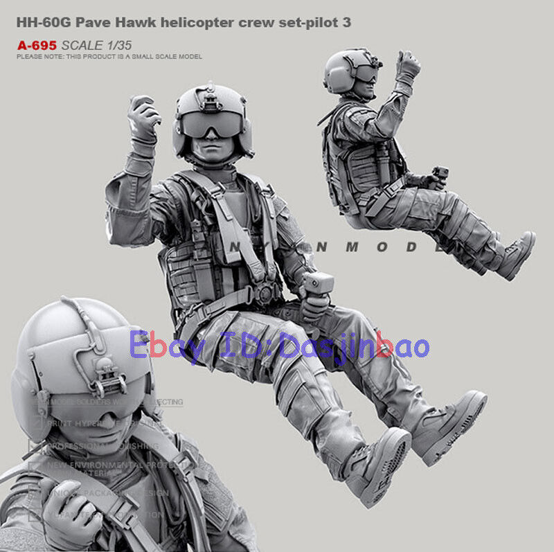 Helicopter Pilot B 1/35 Resin Figure Model Kit Unpainted Unassembled A-695 GK