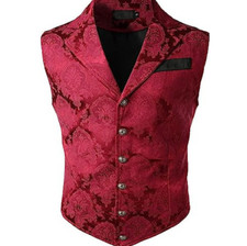 Men's Suit Vest Waistcoat Gothic Steampunk Victorian Business Dress Vest Jackets