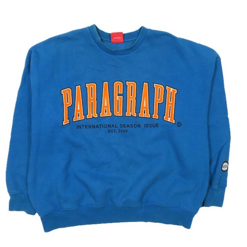 P08 Paragraph Sweatshirt Trainer Embroidery Logo Pullover Long Sleeve Blue Used