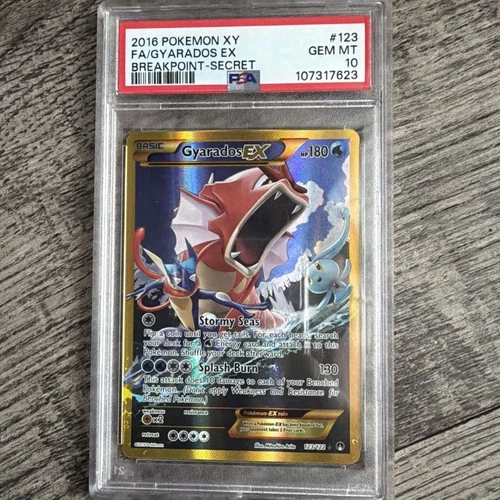2016 POKEMON XY BREAKPOINT SECRET #123 FULL ART/GYARADOS EX PSA 10
