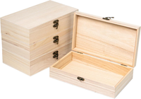 4 StüCk Holzkiste Mit Deckel FüR DIY Dekora,Rechteckig 25X15X6Cm | Unlackierte H