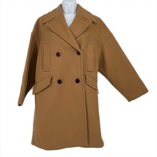 Mango MNG Woman's Croquette Coat in Camel Size Small