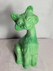 Vintage Fenton Art Glass Winking Alley Cat Glass Figurine Chameleon Green