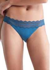 Calvin Klein Women Micro Scallop Lace Bikini Cha Midnight Size L