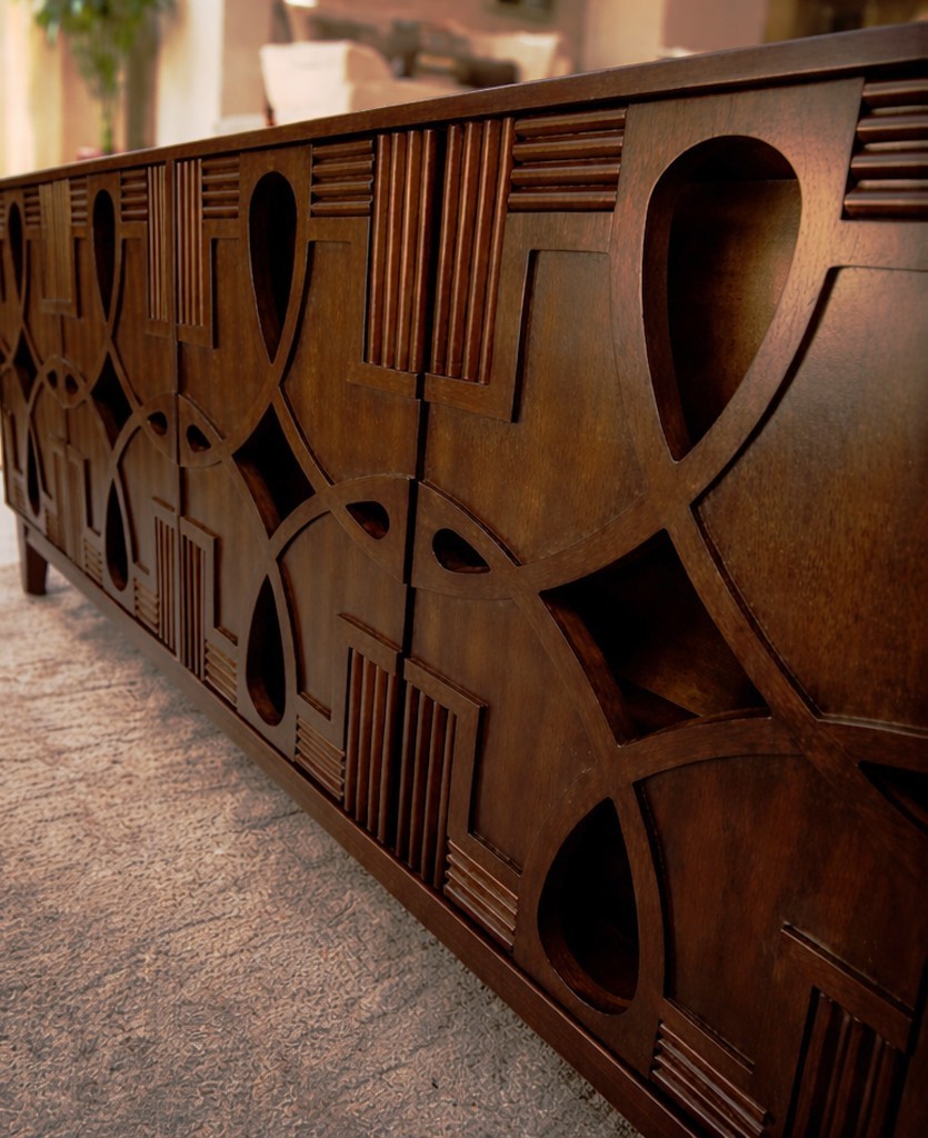 Modern Wooden Credenza Sideboard Buffet Vintage Storage Cabi