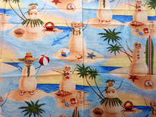 2.5 Yards Alexander Henry WARM WISHES 2006 Sand Snow People Fabric
