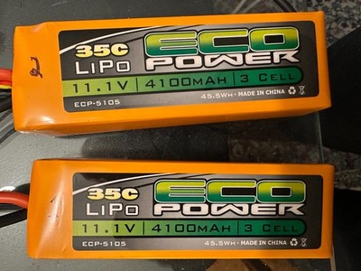 2fer ECO Power 4100mAh 3 Cell 35C 11.1V LiPo ECP-5105 x2 - price gets 2