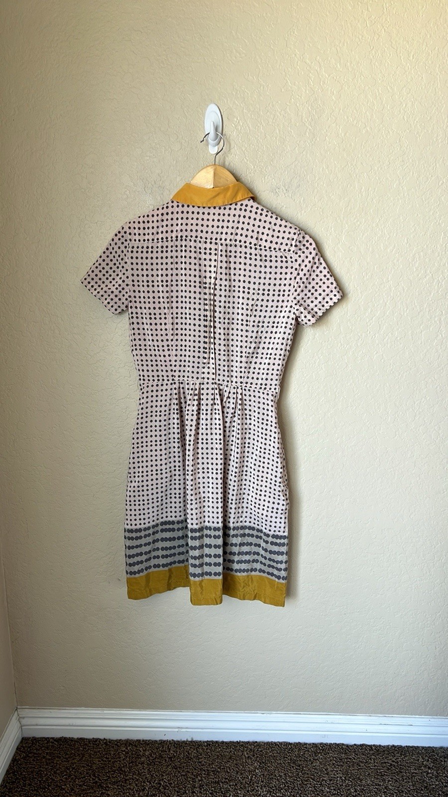 MaxMara Dotted Silk Blend Collared Button Mini  D… - image 7