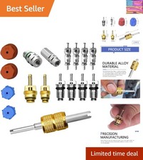 17 PCS Air Conditioning Valve Core Kit, R12 R134A A/C Ducts Pressure Caps and...