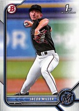 2022 Bowman Draft #BD-195 Jacob Miller Miami Marlins 1st Bowman