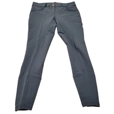 Equo US gray riding breeches pants equestrian nylon 30 active grip