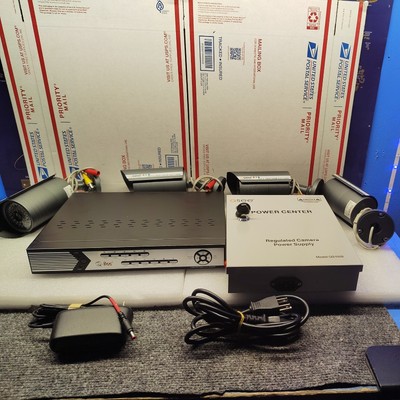 Q-See Digital Video Security 4-Channel DVR Model QR414 +4 cameras +power zone