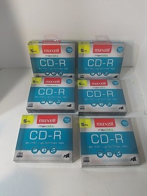 Maxell 5-Pack Blank CD-R MaxData 80 Min 48X 700MB 6x Sealed