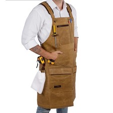ecoZen Lifestyle Woodworking Apron for Men - Heavy Duty Waxed Canvas Carpente...
