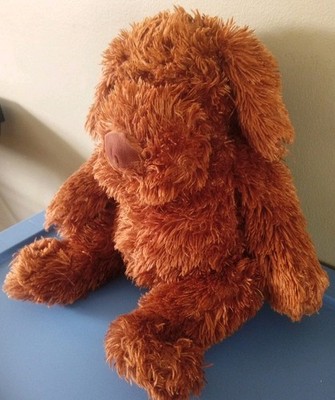 Dan Dee Dog Plush Dark Brown  Soft Shaggy Floppy Puppy 16'' Standing