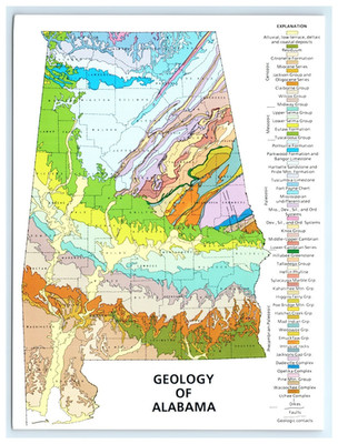 Geology Alabama Stratigraphic Units Rock Formation Survey Tuscaloosa AL Postcard