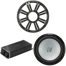 Kicker Marine KPX500.1 Powersports Amp  12" 2 Ohm  Charcoal Grill  Subwoof...