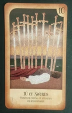 Hinkler Secrets of the Tarot Card 10 Of Swords 4.75" X 2.75"