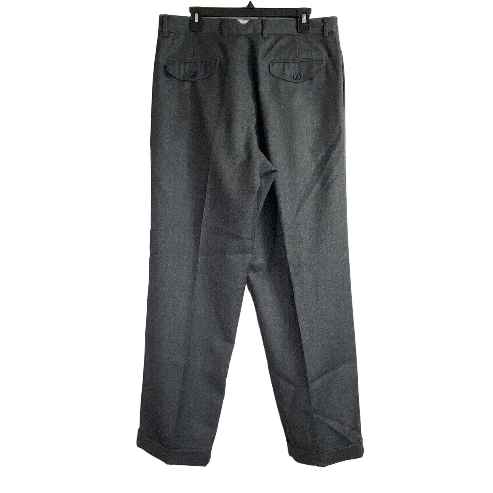 Faconnable Mens Dress Pants Sz 36x31 Gray Wool Tapered Pleated