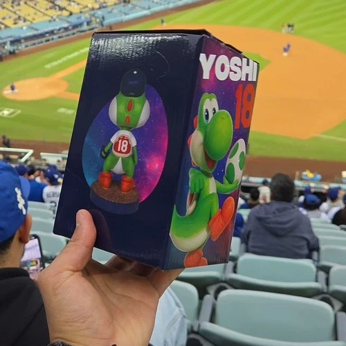 2026 Yoshi Dodgers Super Mario Bobblehead 3/31/26 SGA Nintendo Movie