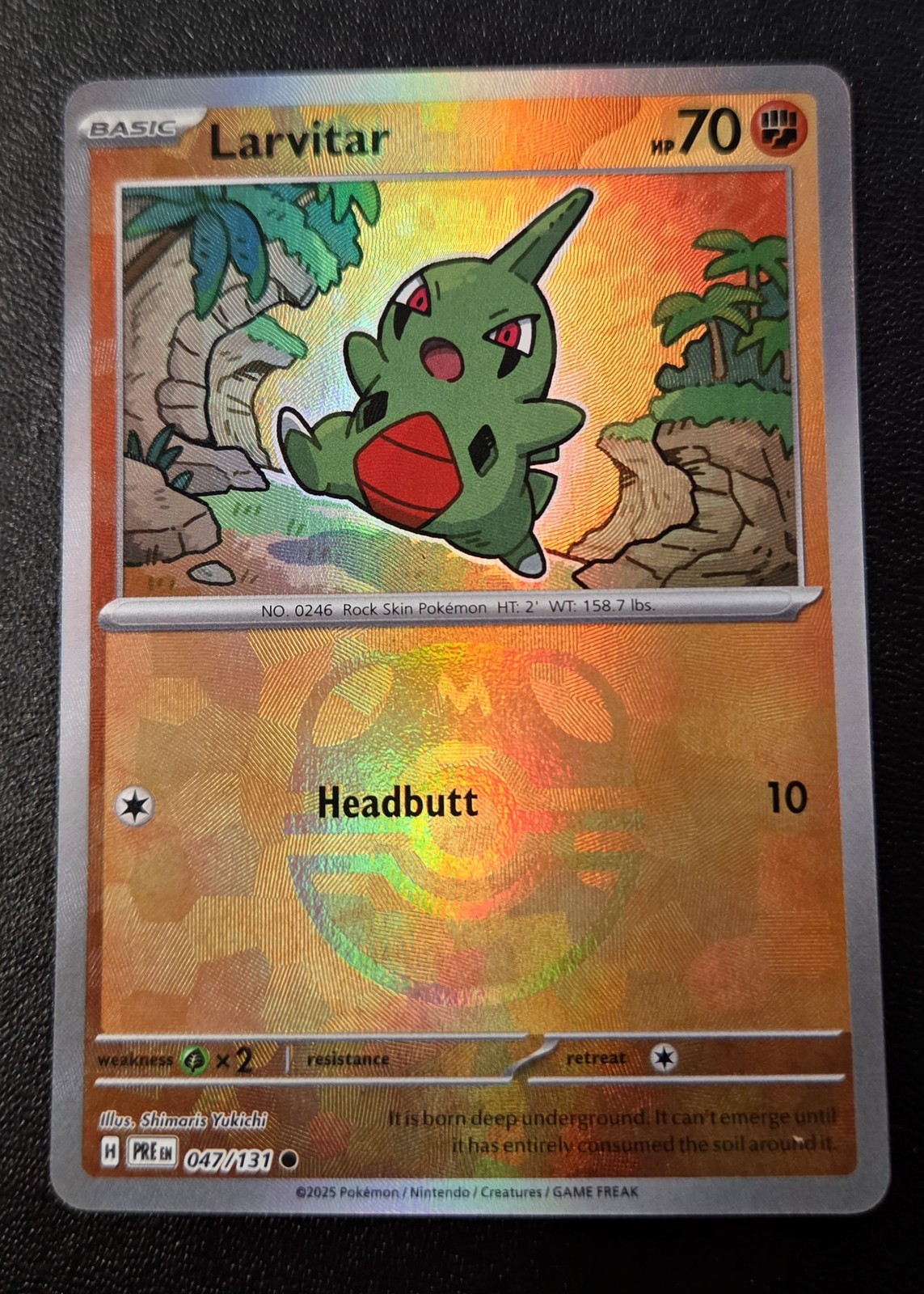 Larvitar (Master Ball Pattern) Common SV: Prismatic Evolutions 047/131 NM