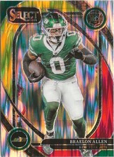 2024 Panini Select Braelon Allen Club Level Red Yellow Prizm SP RC New York Jets