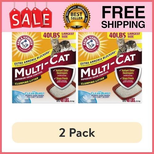 (2 pack) ARM & HAMMER Superior Odor Control Cat Litter, Multi-Cat Clumping