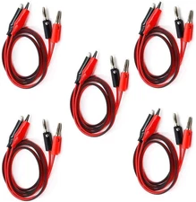 5 Pairs Power Supply Double Alligator Clip to Banana Connector Audio Video Te...