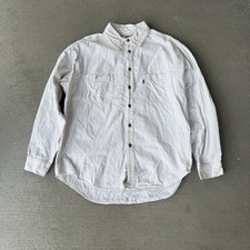 Levi  s White Button-Up Shirt XL Long Sleeve Western Cotton Workwear