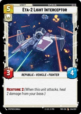 ETA-2 Light Interceptor 244/257 Star Wars Unlimited TWI Common NM