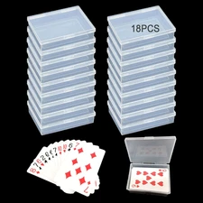 18Pcs Playing Card Deck Box, Blank Playing Card Cases, Clear Plastic Empty Playi
