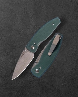 Three Rivers Mfg. (TRM) Neutron 2 - FOREST GREEN G10 Flat Handles - 20CV Blade