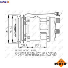 COMPRESSOR AIR CONDITIONING 32767 FOR DEUTZ-FAHR AGROTRON/TTV/X 3.2L 4cyl 4.8L