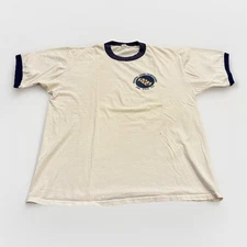 Vtg Collegiate Pacific 1974 NCAA Swimming Diving Long Beach Ringer Tee XL USA