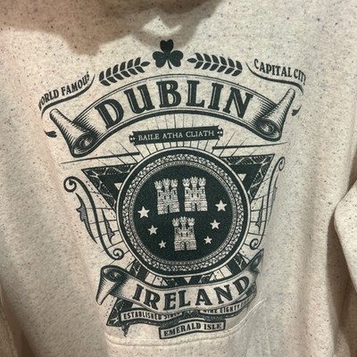 Urban Irish Dublin Ribbon,  Speckled Pullover Hoodie Sweatshirt  Size Med.