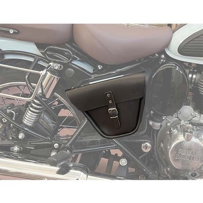 Motorrad Tasche Seitenschweller schwarz Echtleder für ROYAL ENFIELD CLASSIC 350