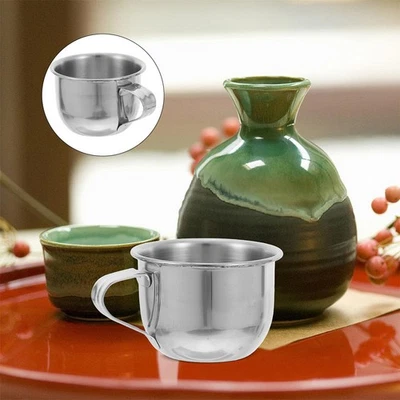 2 Pcs Rostfreier Wasserbecher Edelstahl Trinkbecher Teetasse Getränkebecher - Bild 1 von 4