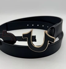 True Religion Men's Horseshoe Embossed logo TR Buckle New Size 34