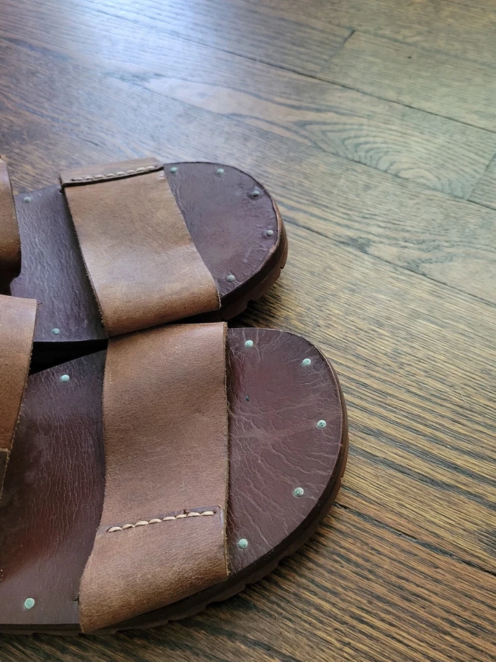 Sandalias Polo Ralph Lauren Para Hombre Cuero Marrón con Tiras - 10 D - Ver Fotos Foto 4 de 4