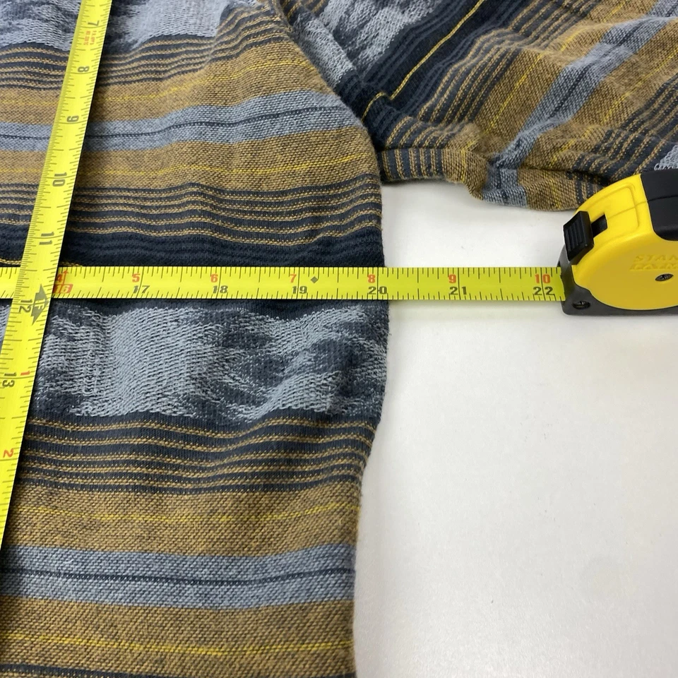 O’Neill Hombre’s M Gris Medio Marrón Rayas Ligero Sudadera con Capucha Henley Sudadera Foto 4 de 4