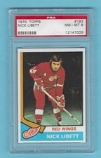 1974-75 Topps 193 Nick Libett Detroit Red Wings! PSA 8 NM-MT! ONLY 11 PSA HIGHER