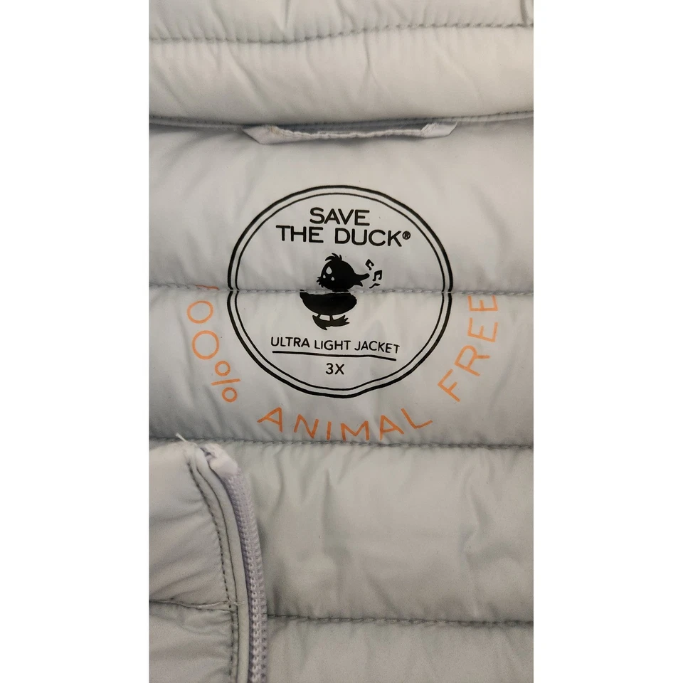 Save The Duck Mens Puffer Vest Size 3X Synthetic Down Packable Light Gray Blue - Image 3 of 4