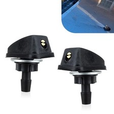 Front Windshield Washer Nozzle, Single-hole Front Windshield 2 PCS Black 02