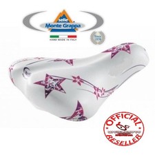 SELLA CICLO BICICLETTA BIMBA 20 24 BIANCO ROSA MONTE GRAPPA