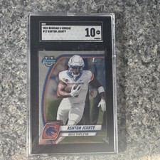 Topps 2024 Bowman University Chrome Ashton Jeanty #17 Boise State SGC 10 RC 1st