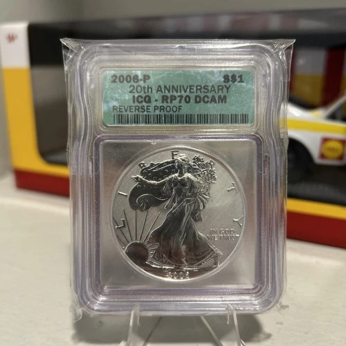 2006 P Reverse Proof 20th Anniversary American Silver Eagle ICG PR 70 DCAM