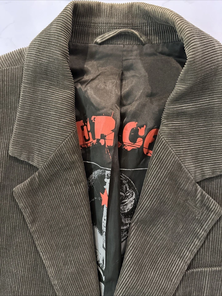 Juicy Couture вельвет 3 кнопки военного зеленый костюм/блейзер/спортивная куртка мужской 44 - Изображение 2 из 4