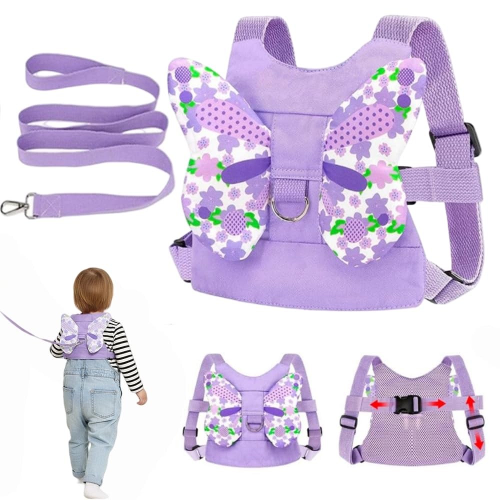EYWILYWI Baby Walking Harness Toddler Reins, Anti-Fall & Anti-Lost Purple