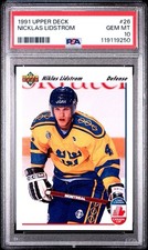 Niklas Lidstrom 1991-92 Upper Deck Rookie RC #26 Red Wings PSA 10